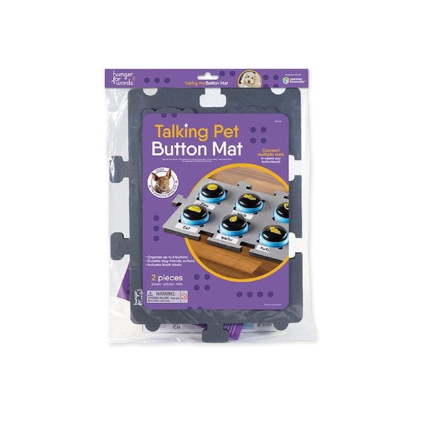 Hunger for Words Rubber/Canvas Mat For Talking Pet Communication Buttons GRY/BLK