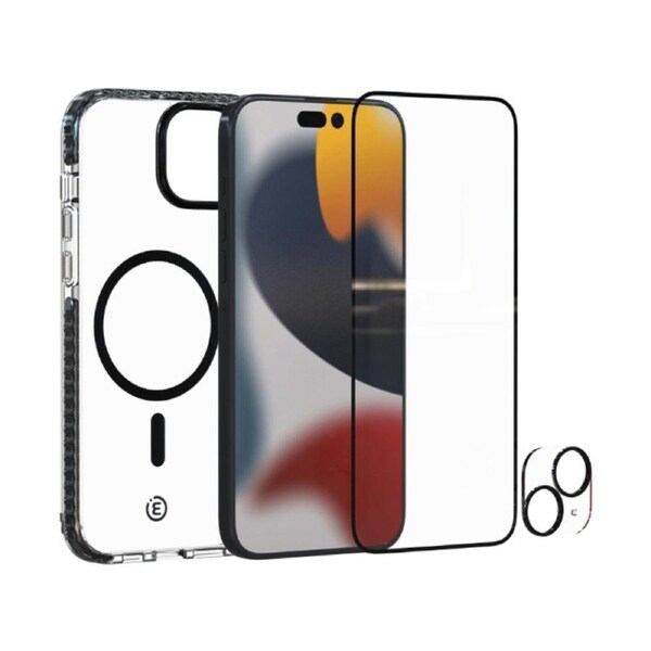 3pc Impact Zero Case/Cam Lens/Screen Protector w/ Applicator For iPhone 15 Plus