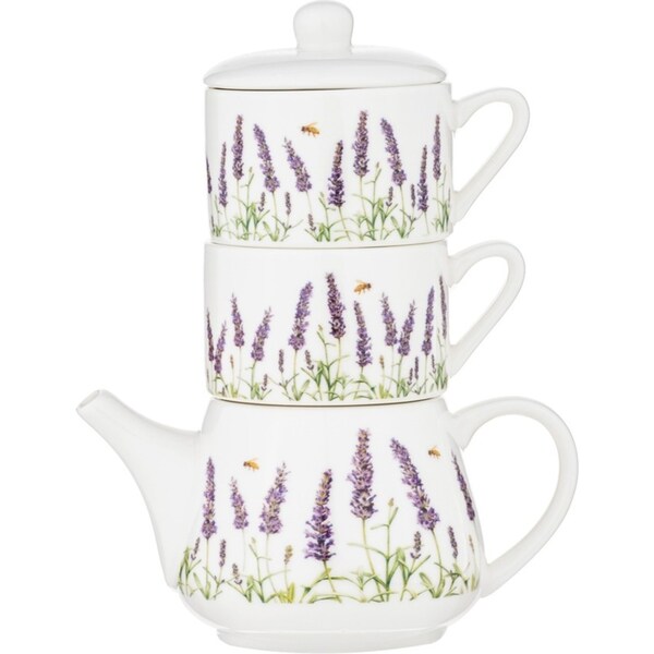 Ashdene Lavender Fields New Bone China 400ml Tea For Two Teapot w/ 200ml Cup Set