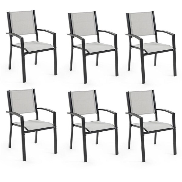 FORTIA 6pc Outdoor Dining Chair Set, for Outside