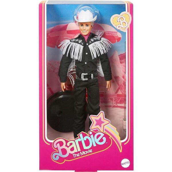 Barbie Movie Ken Doll in Black and White Western Outfit