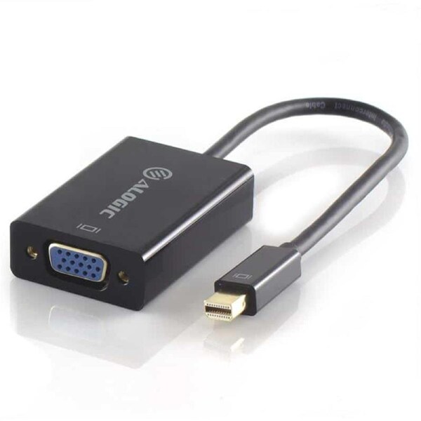 ALOGIC Premium 15cm Mini DisplayPort to VGA Adapter - Male to Female - BLACK