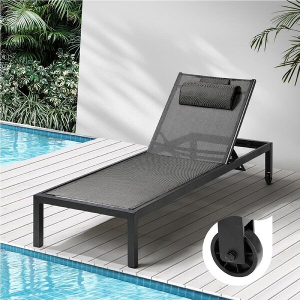 Livsip Sun Lounge Outdoor Lounger Chair Aluminium Day Bed Garden Patio Furniture