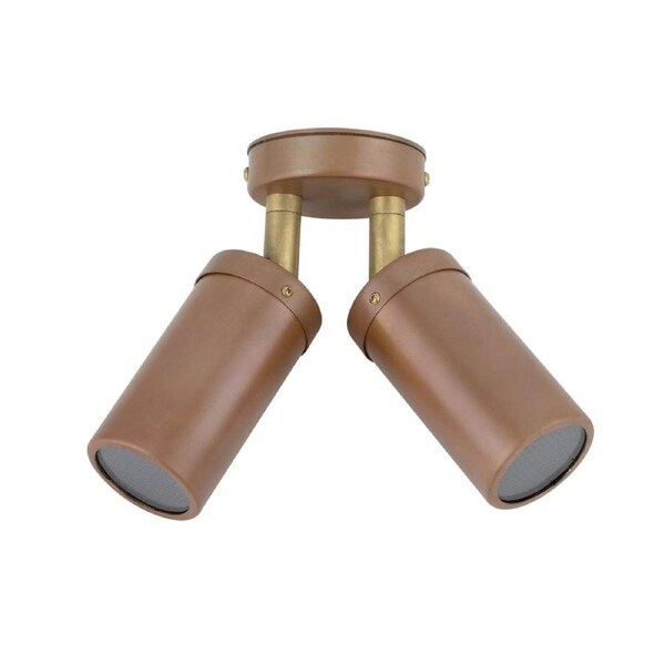 Pillar Light Double Adjustable 12V MR16 Copper IP65 Round Back Plate Anti-Glare