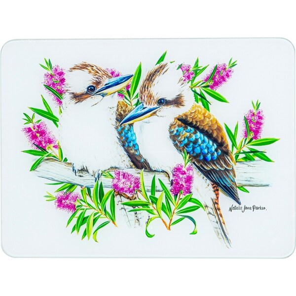Ashdene Australian Birds 30x40cm Glass Surface Protector Rectangle Kookaburra