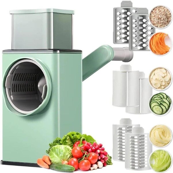 Kitchen Vegetable Foods Manual Rotary Drum Grater Chopper Slicer Fruit Cutter, Kitchen Vegetable Cutter, Vegetable Spin Cutter, Multifunctional Rotary Hand Cranking Vegetable Slicer