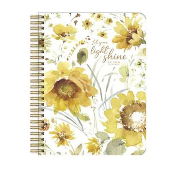 Legacy Spiral Note Book Sunflowers Let the Light Shine Scripture