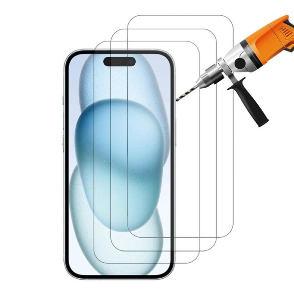 3pcs 9H Tempered Glass Screen Protector Guard for Apple iPhone 15 Front