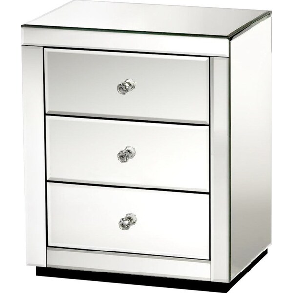 Set of 2 Bedside Tables Drawers Mirrored Side End Table Cabinet Nightstand