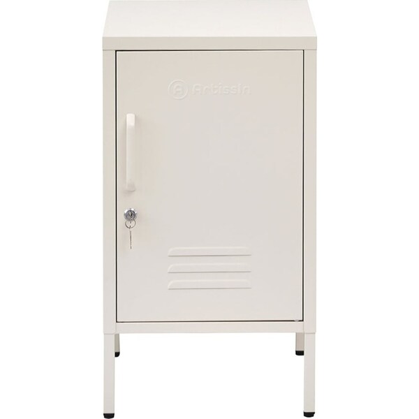 Metal Locker Storage Shelf Filing Cabinet Cupboard Bedside Table White