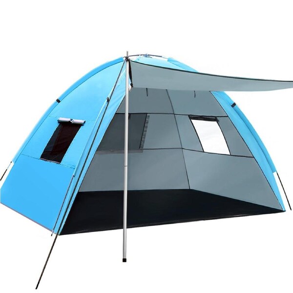 Camping Tent Beach Hiking Shade Shelter Fishing Blue - Fits 2 to 4 Person