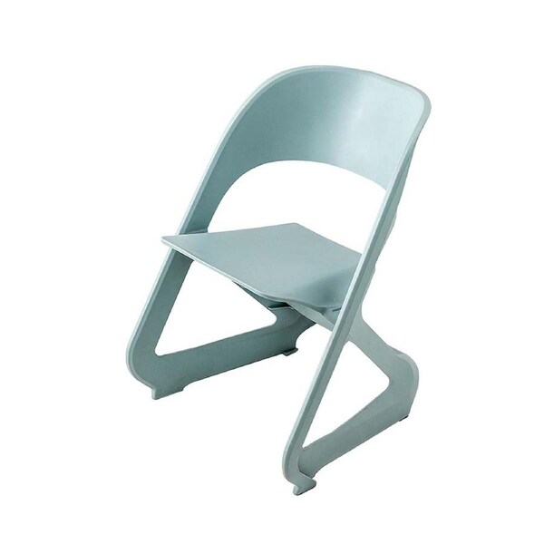 Set of 4 Dining Chairs Office Cafe Lounge Seat Stackable Plastic Leisure Chairs Blue