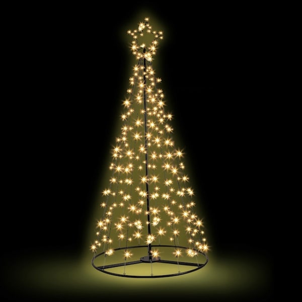 Christmas Tree Xmas Solar Power Warm White 264 LED - 2.1m