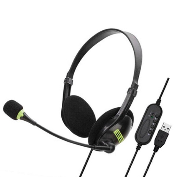USB Headset Noise Cancelling Computer Headphone With Microphone For PC Laptop