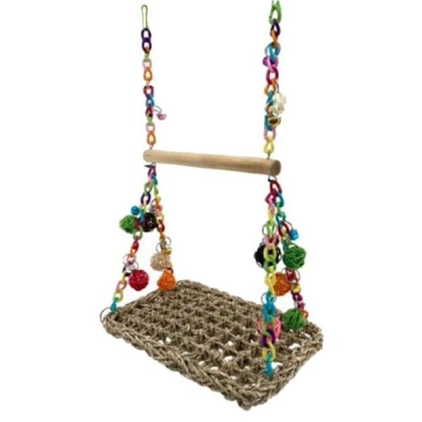 Bird Cage Hanging Parrot Climbing Net Bird Perch Parrot Swing Toy Pet Hammock