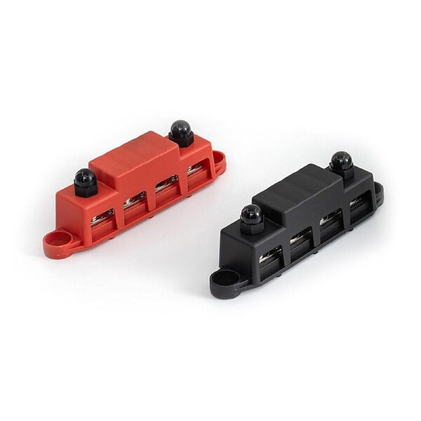 4 Post Power Distribution Block Terminal Screw Bus Bar 250A 12V-48V DC M8 - 2pcs