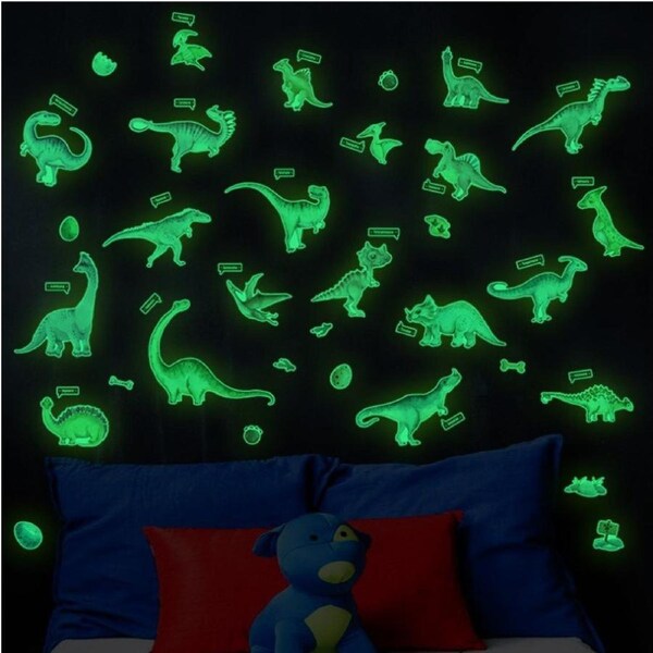 Glow In The Dark Dinosaur World Wall Decal Sticker Ceiling Home Room Decor