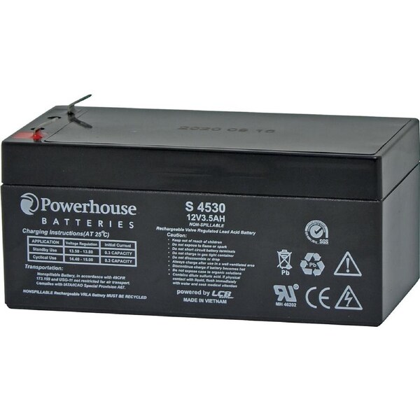Powerhouse 12V 3.5Ah Sealed Lead Acid SLA Battery 4.8mm-F1
