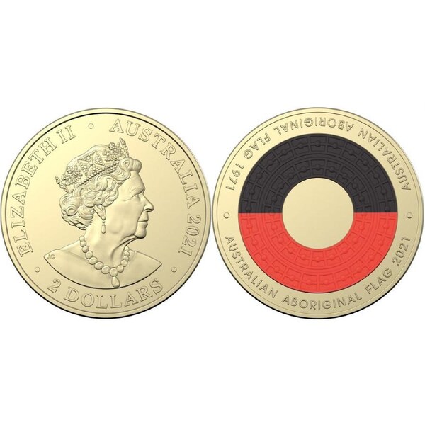 $2 2021 Aboriginal Flag Circulated AUS TWO DOLLAR Coin