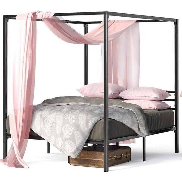Zinus Canopy Queen Double Single SIze Bed Frame Metal Platform - Black Queen