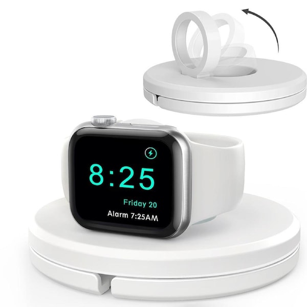 ZUSLAB Apple Watch Charger Stand for Apple Watch Series Ultra2 / Ultra / 9 / 8 / 7 /6 Portable Charging Station Cable Management Dock Holder - White