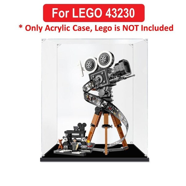 Acrylic Display Case for LEGO 43230 Disney Tribute Camera Figure Storage Box Dust Proof Glue Free