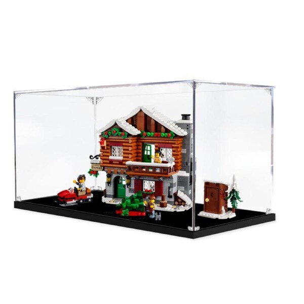 Acrylic Display Case for LEGO 10325 Icons Alpine Lodge Winter Village Christmas Figure Storage Box Dust Proof Glue Free