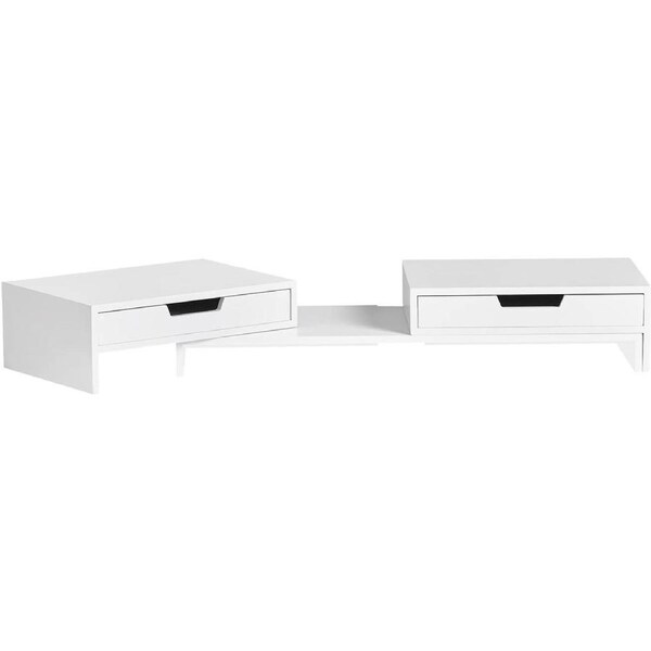 White Monitor Stand w/Drawers