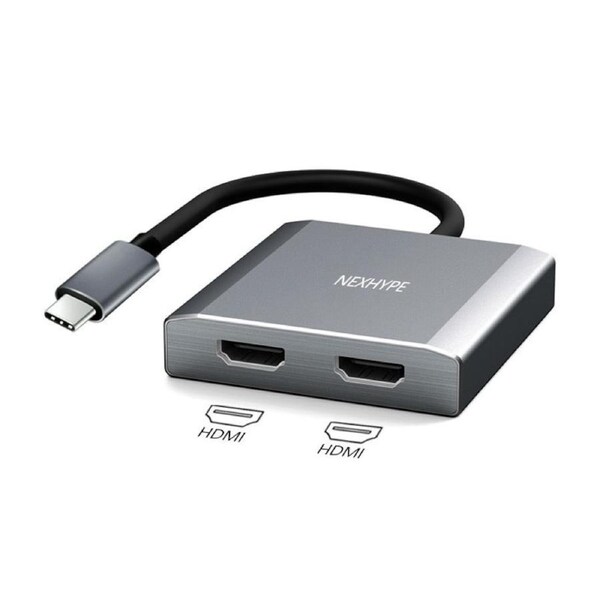NewBee NextHype USB-C to Dual HDMI Adapter Supports Up to 4K Space Grey [NB-TC2HD-ADP]