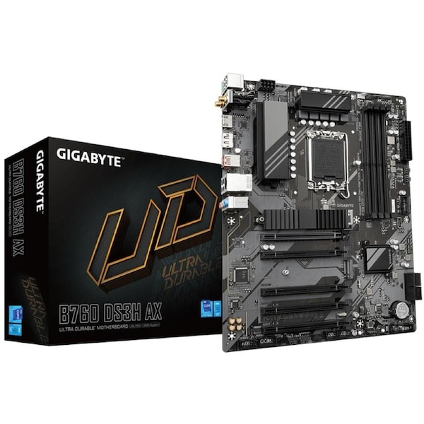 Gigabyte B760 DS3H AX ATX Motherboard, DDR5 MB, Intel B760, LGA1700