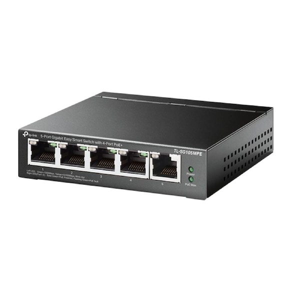 TP-Link TL-SG105MPE 5-Port Gigabit Easy Smart Switch with 4-Port PoE+ Omada