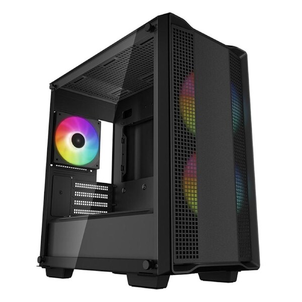 DeepCool CC360 ARGB Tempered Glass Micro-ATX Case, Black 3x ARGB Fans Included [R-CC360-BKAPM3-G-1]