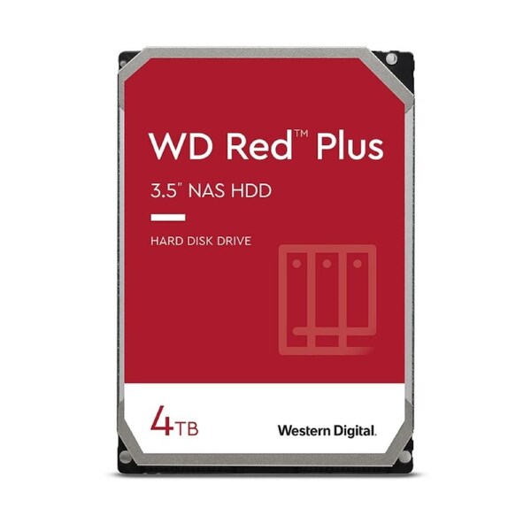 Western Digital Red Plus 4TB 3.5" NAS Hard Drive, 5400 RPM, CMR, 256MB Cache [WD40EFPX]