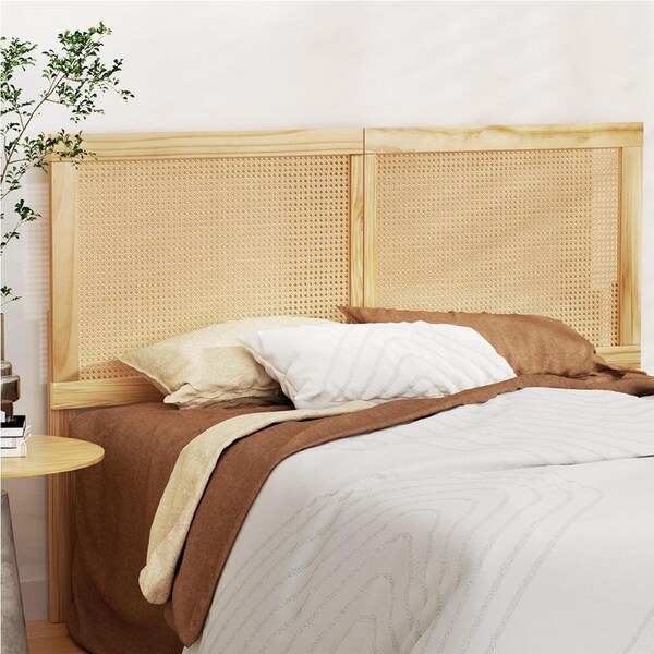 156cm Artiss Bed Head Headboard Queen Rattan - RIBO Pine