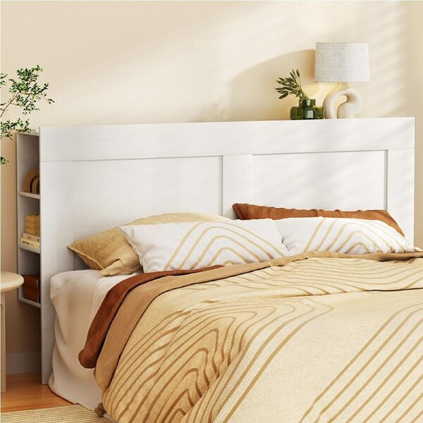 190cm Artiss Bed Head Headboard King with Shelves - CABI White