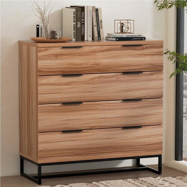 4 Chest of Drawers Artiss Tallboy - NOCHE Rust Oak