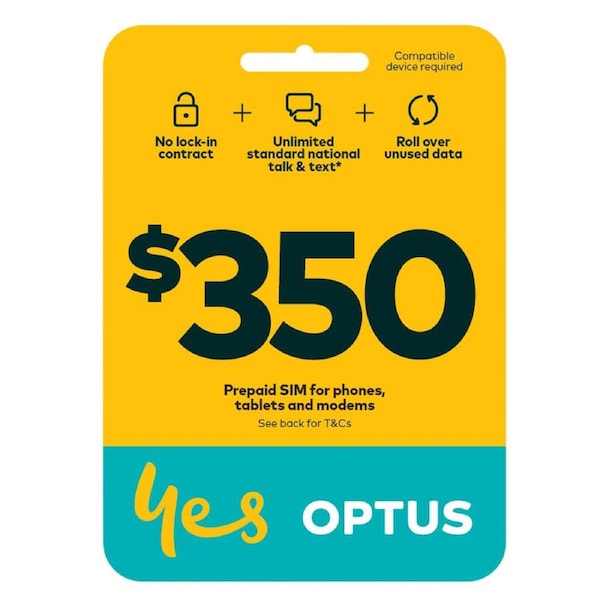 Optus $350 Prepaid 365 Day Phone SIM - A flexible Longterm Prepaid