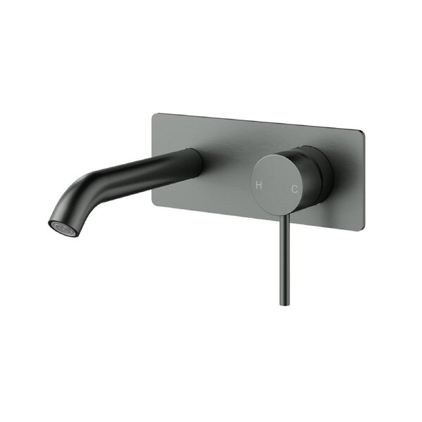 Otus Slimline SS Wall Basin Mixer Gun Metal