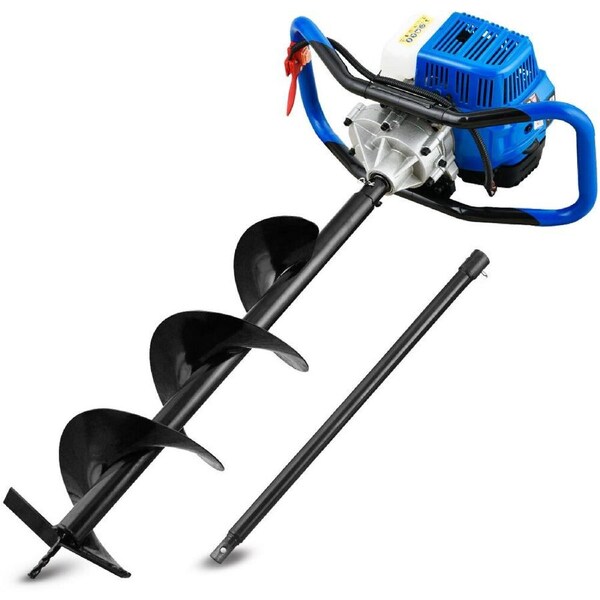 POWERBLADE PD750 52cc 2-Stroke Petrol Post Hole Digger, 200mm Auger w/ 600mm Extension Shaft