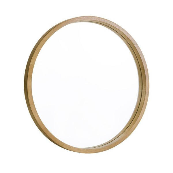 Furb Wooden Wall Mirrors Round Makeup Mirror Bathroom Home Decor 60CM Original Wood