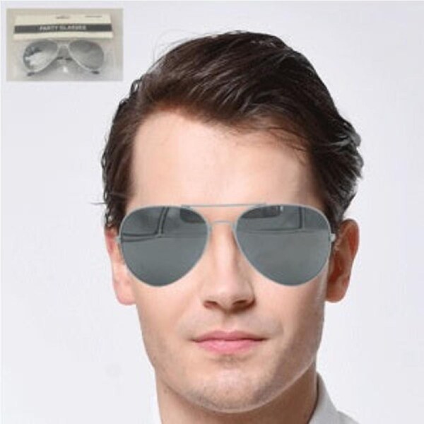 Aviator Party Glasses - Silver