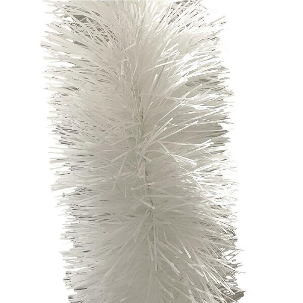 Tinsel 3m Chunky Fine & Mixed White 15cm Wide