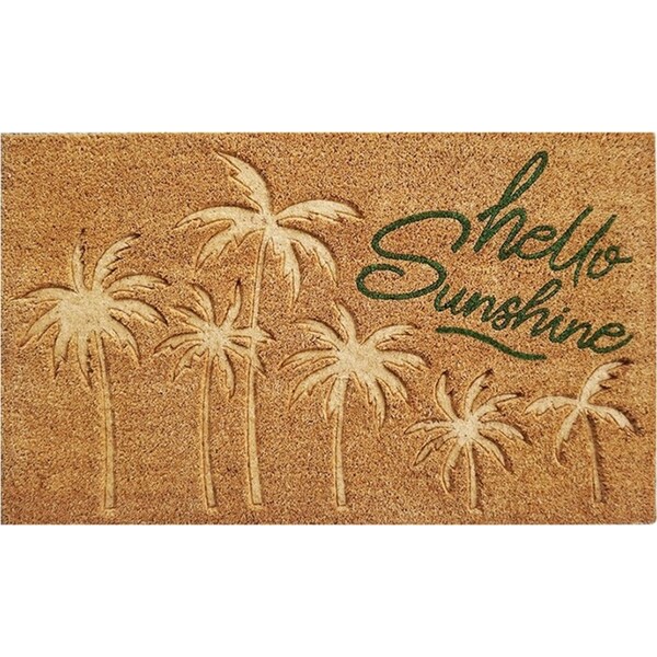 Urban 45x75cm Hello Sunshine Coir Doormat Home Door Carpet Outdoor Rug Brown
