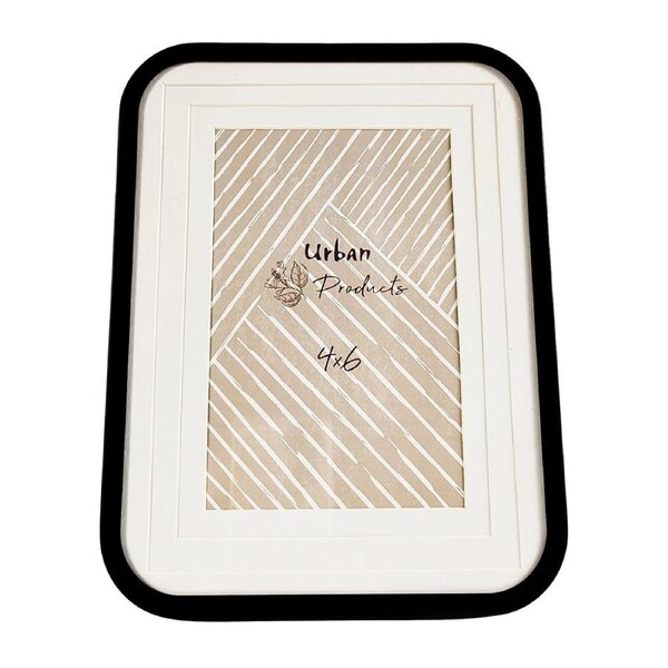 Urban Metal 4x6" Photo Frame Picture Display Table/Desk Home Decor Black/White