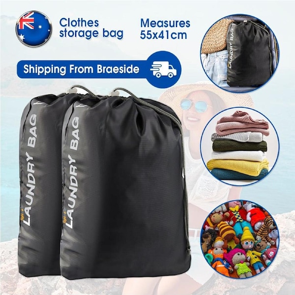 3PK Flight Mode Travel Laundry Bag Gym/Sport Water Resistant Pouch Storage Black