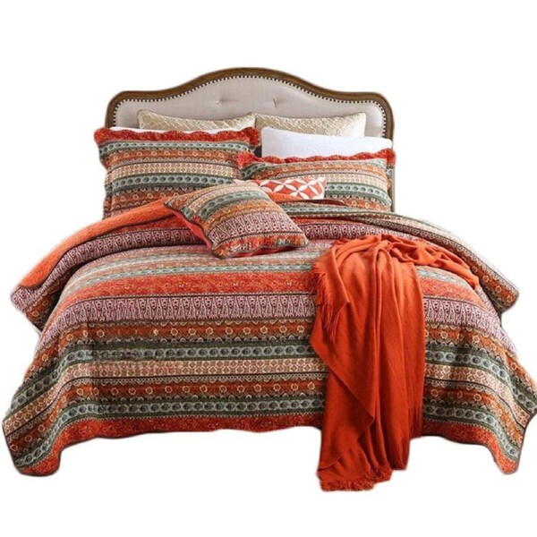 Nevenka 3 Pieces Cotton Bedspreads Bohemia Coverlet Lightweight Bedcover Bedding Set