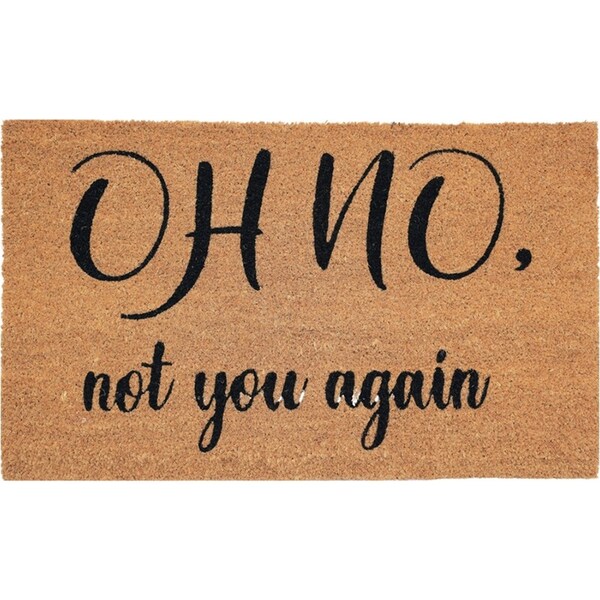 Urban 45x75cm Oh No Not You Again Coir Doormat Home Carpet Mat Floor Rug Black