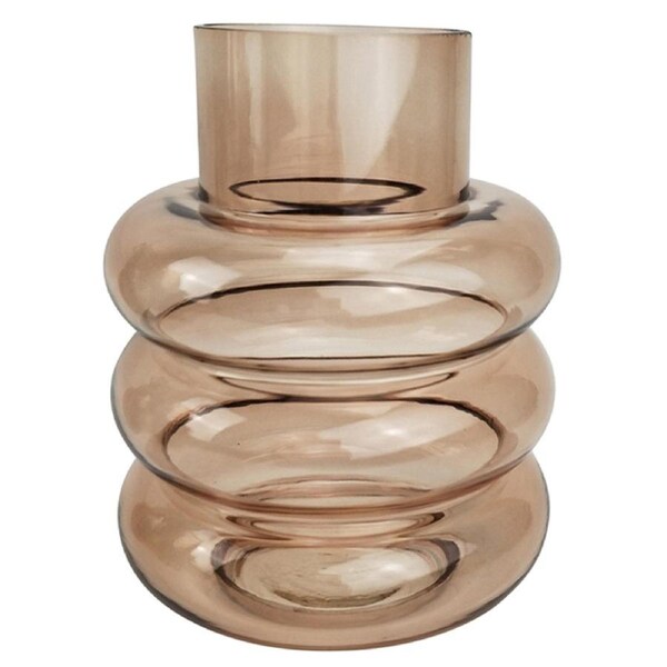 Urban 22cm Tommy Ring Glass Flower Vase Home Decorative Display Medium Rose