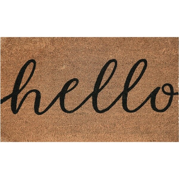 Urban 45x75cm Hello Coir Doormat Home Decor Floor Carpet Mat Outdoor Rug Black