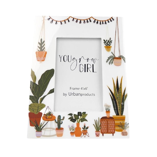Urban You Grow Girl 4x6" MDF Photo Frame Picture Display w/ Stand Beige/Green